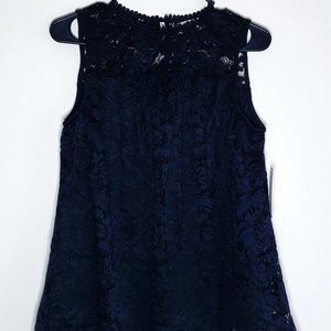 NEW Women's Zac & Rachel Sleeveless Floral Print Crepe Blouse [Small | B…